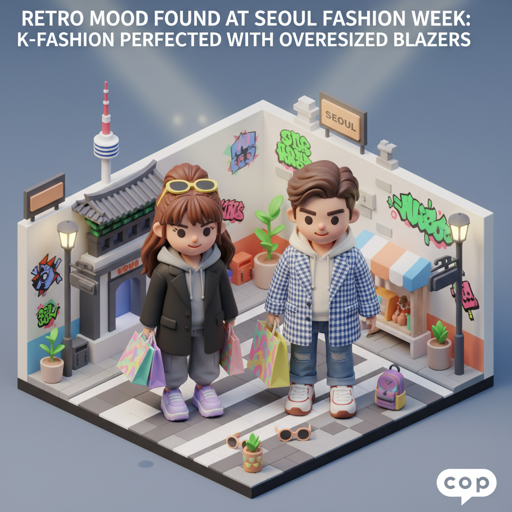Seoul Fashion Week Retro Mood: Mastering K-Fashion with an Oversized Blazer